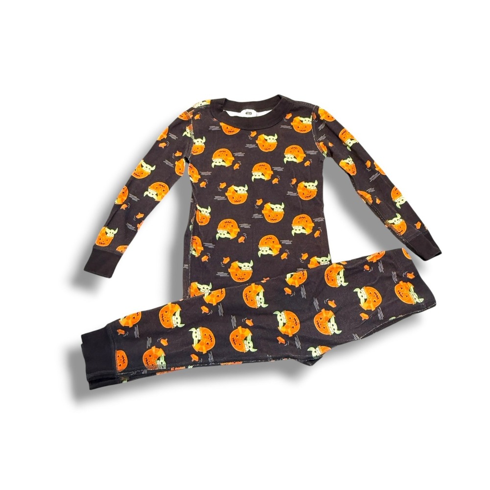 Hanna Andersson Star Wars Grogu Halloween Pumpkin Pajama Set 3T Black